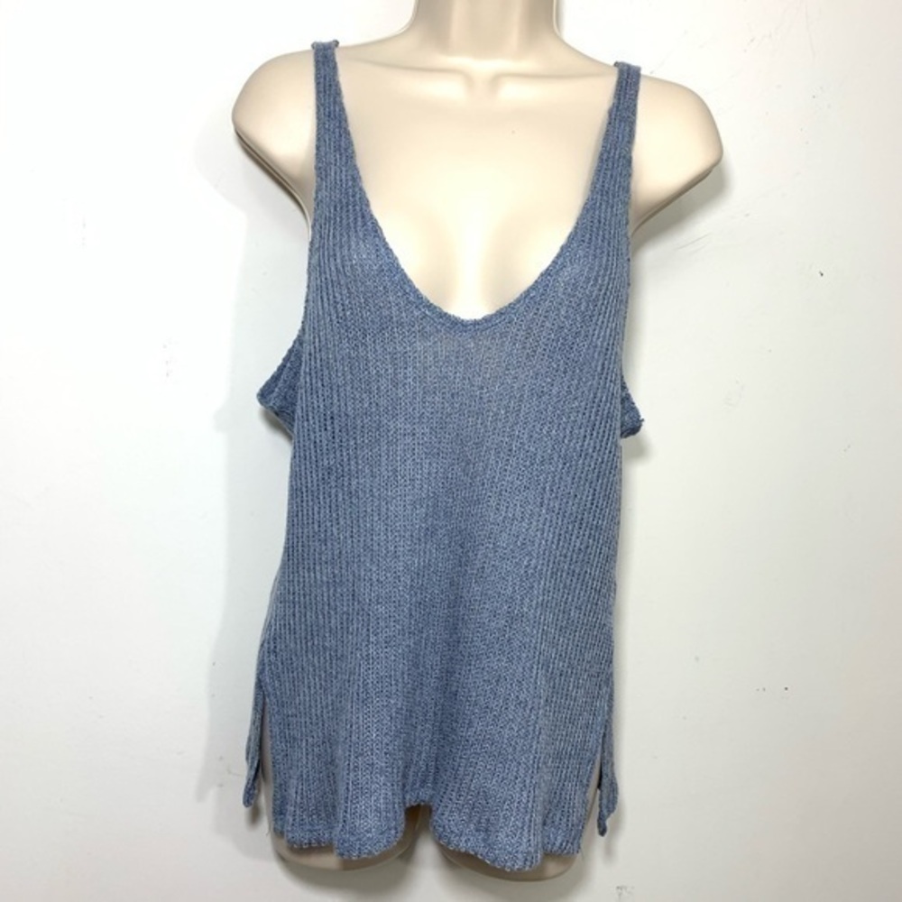 NWT Gilli Blue Sweater Knit Tank Top Scoop Neck